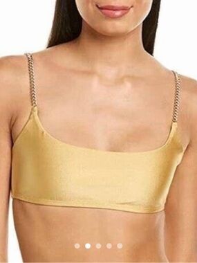 WeWoreWhat Gold cami Bra with Chain Straps small